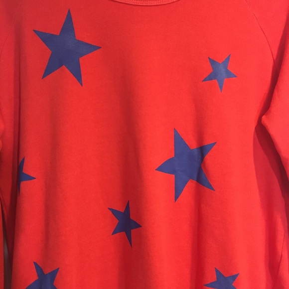 Sundry red orange with blue stars sweatshirt size1 - Picture 3 of 10